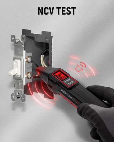 جهاز البحث عن قاطع الدائرة الكهربائية من KAIWEETS مع شاشة LCD، واختبار NCV ومصباح يدوي، واختبار كهربائي واختبار الجهد الكهربي مع جهاز اختبار منفذ GFCI المتكامل، يتضمن حقيبة حمل - KT301 in Kuwait