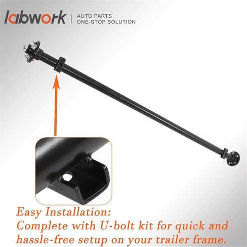 labwork 3500 lbs Trailer Axle 5-Hole-4.5 89 Hub Face 74, Straight Steel Axle Tube, Powder Coated with U-Bolt Kit Included in Saudi Arabia