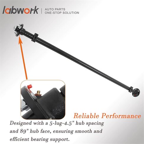 labwork 3500 lbs Trailer Axle 5-Hole-4.5 89 Hub Face 74, Straight Steel Axle Tube, Powder Coated with U-Bolt Kit Included in Saudi Arabia