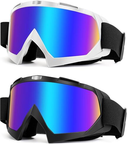 MUJG Motorcycle Goggles, Dirt Bike Goggles 2 Pack ATV Goggles Motocross Goggles MX Offroad Riding Goggles in Saudi Arabia