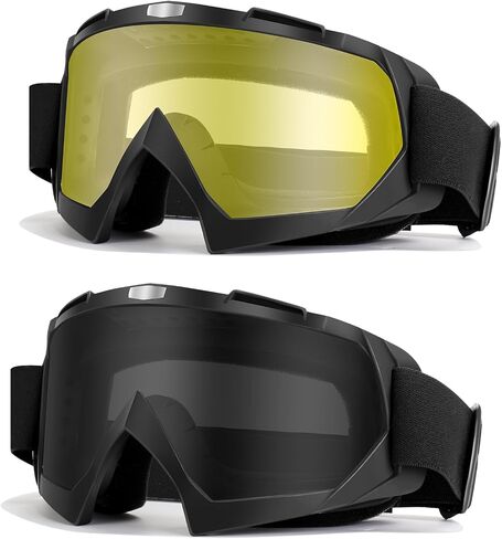 MUJG Motorcycle Goggles, Dirt Bike Goggles 2 Pack ATV Goggles Motocross Goggles MX Offroad Riding Goggles in Saudi Arabia