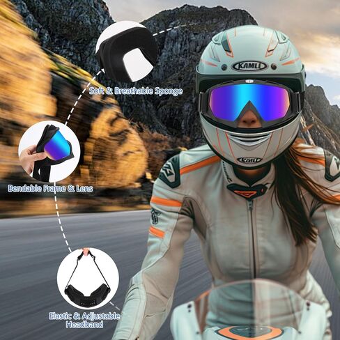 MUJG Motorcycle Goggles, Dirt Bike Goggles 2 Pack ATV Goggles Motocross Goggles MX Offroad Riding Goggles in Saudi Arabia