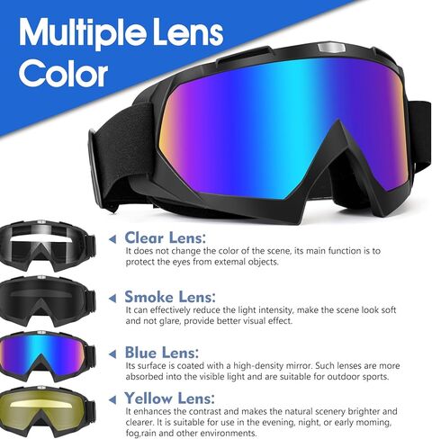 MUJG Motorcycle Goggles, Dirt Bike Goggles 2 Pack ATV Goggles Motocross Goggles MX Offroad Riding Goggles in Saudi Arabia