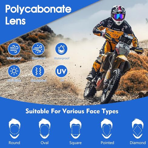MUJG Motorcycle Goggles, Dirt Bike Goggles 2 Pack ATV Goggles Motocross Goggles MX Offroad Riding Goggles in Saudi Arabia