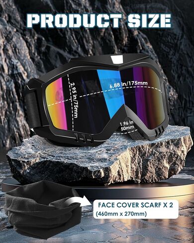 OXG Motorcycle Goggles ATV Goggles, OTG Dirt Bike Goggles Dustproof UV400 Motocross Offroad Skiing Goggles for Adults Youth in Kuwait