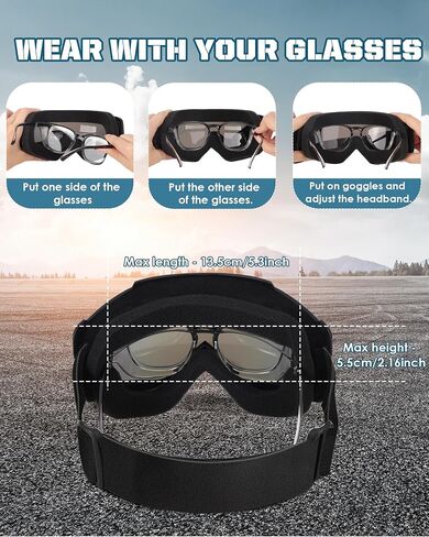 OXG Motorcycle Goggles ATV Goggles, OTG Dirt Bike Goggles Dustproof UV400 Motocross Offroad Skiing Goggles for Adults Youth in Kuwait