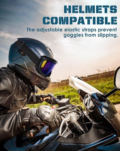 OXG Motorcycle Goggles ATV Goggles, OTG Dirt Bike Goggles Dustproof UV400 Motocross Offroad Skiing Goggles for Adults Youth in Kuwait
