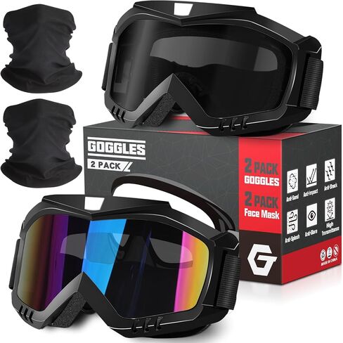 OXG Motorcycle Goggles ATV Goggles, OTG Dirt Bike Goggles Dustproof UV400 Motocross Offroad Skiing Goggles for Adults Youth in Kuwait