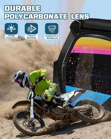OXG Motorcycle Goggles ATV Goggles, OTG Dirt Bike Goggles Dustproof UV400 Motocross Offroad Skiing Goggles for Adults Youth in Kuwait