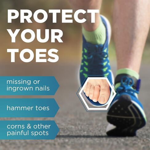 Homergy Original Soft Gel Toe Cap - 6 Big Toe Protectors for Women & Men, Cushioning Toe Sleeves to Provide Relief from Missing/Ingrown Toenails, Corns, Calluses, Blisters, Hammer Toes in Kuwait