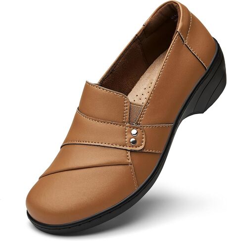 Women's Comfortable & Lightweight Leather Loafers Slip-Ons Stylish Business Casual Dress Shoes Work Office Everyday Walking Shoes for Women in Saudi Arabia