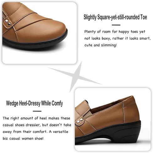 Women's Comfortable & Lightweight Leather Loafers Slip-Ons Stylish Business Casual Dress Shoes Work Office Everyday Walking Shoes for Women in Saudi Arabia