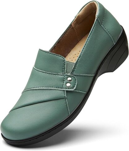 Women's Comfortable & Lightweight Leather Loafers Slip-Ons Stylish Business Casual Dress Shoes Work Office Everyday Walking Shoes for Women in Saudi Arabia