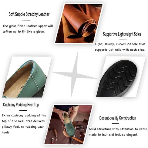 Women's Comfortable & Lightweight Leather Loafers Slip-Ons Stylish Business Casual Dress Shoes Work Office Everyday Walking Shoes for Women in Saudi Arabia