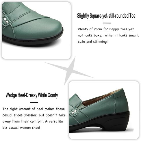 Women's Comfortable & Lightweight Leather Loafers Slip-Ons Stylish Business Casual Dress Shoes Work Office Everyday Walking Shoes for Women in Saudi Arabia