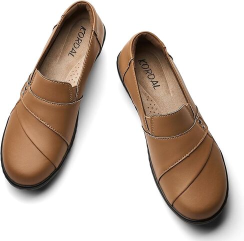 Women's Comfortable & Lightweight Leather Loafers Slip-Ons Stylish Business Casual Dress Shoes Work Office Everyday Walking Shoes for Women in Saudi Arabia