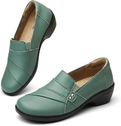 Women's Comfortable & Lightweight Leather Loafers Slip-Ons Stylish Business Casual Dress Shoes Work Office Everyday Walking Shoes for Women in Saudi Arabia