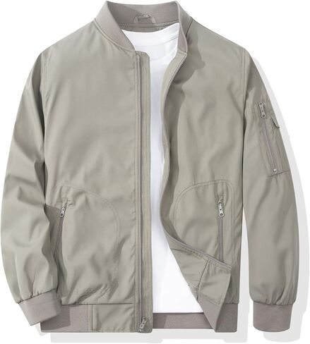 Men's Bomber Jacket Casual Fashion Lightweight Windbreaker Outdoor Flight Coat Jackets in Kuwait