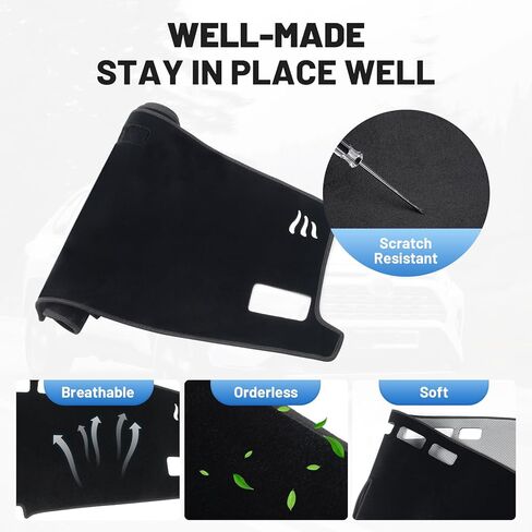 غطاء Powerty Dash لـ 2019-2023 2024 2025 Toyota RAV4 غطاء لوحة القيادة غطاء لوحة القيادة حصيرة عدم الانزلاق لوحة القيادة المخملية واقي الشمس بدون HUD (عرض الرأس) in Kuwait