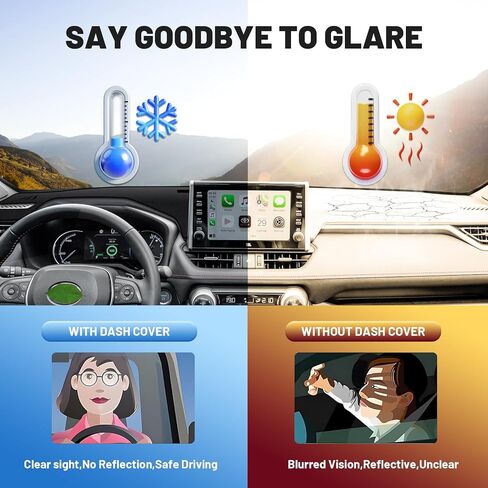 غطاء Powerty Dash لـ 2019-2023 2024 2025 Toyota RAV4 غطاء لوحة القيادة غطاء لوحة القيادة حصيرة عدم الانزلاق لوحة القيادة المخملية واقي الشمس بدون HUD (عرض الرأس) in Kuwait