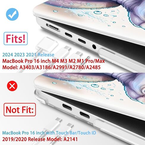 حافظة Mektron لجهاز MacBook Pro 16 بوصة M3 A2991 M2 A2780 M1 A2485 (2021/2022/2023) Pro/Max Chips مع معرف اللمس، غطاء كمبيوتر محمول بلاستيكي صلب واقي شاشة غطاء لوحة المفاتيح، غابة ضبابية C133 in Saudi Arabia