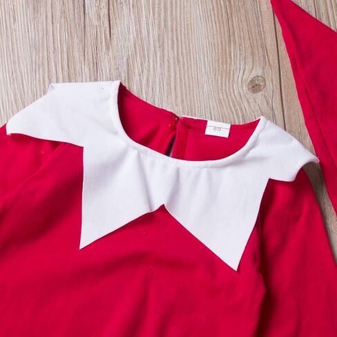 Newborn Baby Boy Girl Christmas Outfit Elf Costume with Hat Toddler Infant Long Sleeve Romper Onesie in Saudi Arabia