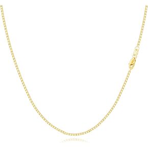 KECHO 0.8mm 14kt Yellow Gold Box-Chain Necklace 14 Inch- 22 Inch