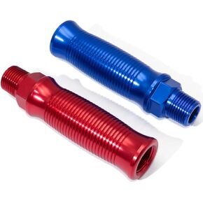 Glad Hand Handle Transverse Stripe Handle Anodized Aluminum Extension Handle Set Red Blue Glandhand for Semi Truck and Semi Trailers Easier Coupling