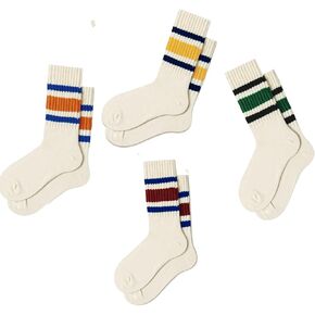 Fun Novelty Striped Retro Crew Socks For Women Sporty Calf Casual Cotton Socks Women
