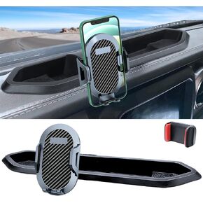 Phone Mount for 2018-2023 Jeep Wrangler JL JLU and 2020 2021 2022 2023 Gladiator JT Dash Multi-Mount Phone Holder w/ Storage Tray Accessories, Not for Wrangler 4xe/ Oil-Electric Hybrid Version