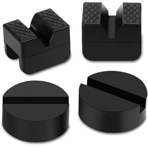 【2024 Upgrade】8 Pcs Universal Floor Jack Pad, 2 Types Jack Stand Pads Adapter with Anti-Slip Design, Premium Rubber Slotted Frame Rail Pinch Welds Protector, Strong Jack Stand Accessories for for Cars