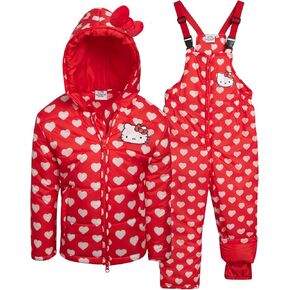 Hello Kitty Toddler Girls' Snowsuit Set - 2 Piece Ski Jacket and Snow Bib Pants Set for Toddlers and Little Girls (3T-7)