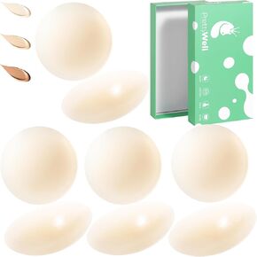 PRETTYWELL Cakes Body Nipple Covers No Show 4 Pairs Large Sticky Nipple Pasties Seamless Reusable Thin Breast Petals in Kuwait