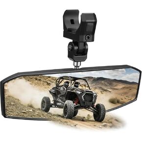 UTV Mirror for 1.5-2.0 Inch Roll Cage, Compatible with Polaris RZR、Can am Maverick、Honda Pioneer Talon SXS、Kawasaki Mule KRX、Yamaha Wolverine YXZ、Kubota RTV、JD Gator、CF Zforce、Segway
