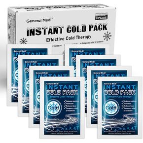 General Medi Instant Ice Cold Pack (4"x 5.5") – 25 Packs Disposable Cold Therapy Ice Packs for Pain Relief, Swelling, Inflammation, Sprains, Toothache – for Athletes & Outdoor Activities