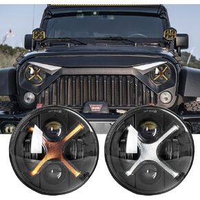 9 Inch LED Headlights with Halo Ring DRL & Turn Signal Light Anti-glare High/Low Beam Round Headlight Compatible with Jeep Wrangler JL Gladiator JT 2018-2023