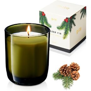 Fraser Fir Festive Christmas Scented Soy Candle Reed Diffuser 6.5oz - Holiday & Winter Home Fragrance, Aromatic Diffuser Set, Non-Toxic Candles, Forest Pine - Inspired by Christmas Xmas Trees