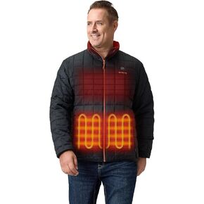 ORORO Men's Lightweight Quilted Heated Jacket with Heated Collar, Heated Quilted Jacket Coat (Charger Not Included) in Kuwait