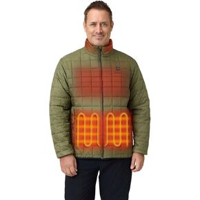 ORORO Men's Lightweight Quilted Heated Jacket with Heated Collar, Heated Quilted Jacket Coat (Charger Not Included)