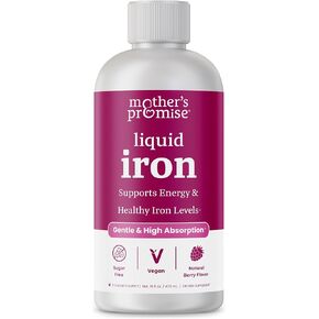 Liquid Iron Supplement for Women, Men & Kids | Non Constipating Vegan Iron Supplements for Anemia, Healthy Blood, Prenatal & Postnatal | Sugar-Free Natural Berry Flavor, Ferrochel® & Vitamin C