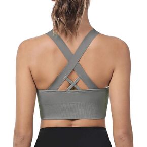 Supportive Sports Bras for Women High Impact, Women Sports Bra Cross Back Strappy, Women's Padded Sports Bras
