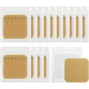 Geiserailie 20 Pcs 4 x 4" Stoma Skin Protective Sheet Ostomy Barrier Strips Elastic Skin Barrier Ostomy Supplies Colostomy Supplies