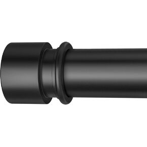 Curtain Rods for Windows 48 to 84 Inches- Black 1 Inch Diameter Curtain Rods, Adjustable Heavy Duty Curtain Rod with End Cap Style, Easy Installation and Modern Design, Size: 32-96 Inch