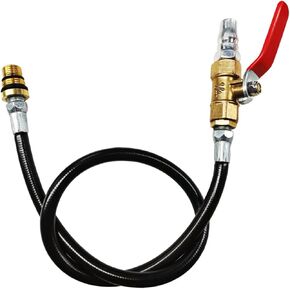 Car Engine Air Valve Holder Pressure Pipe, M12 M14 Thread to 1/4 NPT Cylinder Leakage Testing Assistant Tool with Ball Valve, Valve Spring Compressor Removal Tool Fits Mustang, GM Trucks