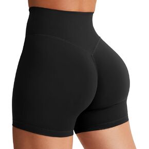 YEOREO Women's Biker Shorts 4.5" / 6" Workout Gym Shorts Craze High Waist Tummy Control Hidden Scrunch Running Yoga Shorts