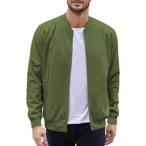COOFANDY Men's Cotton Bomber Jacket Lightweight Flight Jackets Casual Softshell Varisty Jacket