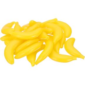 PATIKIL 20 Pcs Artificial Mini Banana, Plastic Simulation Fake Small Banana Lifelike Realistic Faux Fake Fruit Model for Home Kitchen Party Decoration, Photography Props
