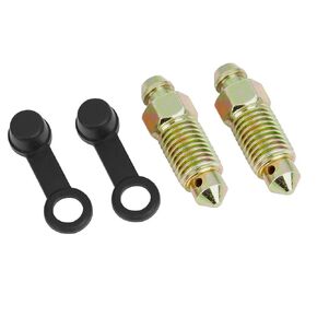 Unifizz 2Pcs M10x1.25mm Banjo Bolt Automotive Bleeder Screw Motorcycle Brake Master Cylinder drain screw with Rubber Dust Cover 1996-2023