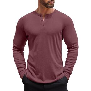 COOFANDY Men's Henley Shirts Long Sleeve Button T-Shirt Lightweight Fashion Casual Pullover Shirt