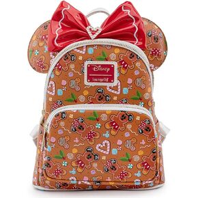 Loungefly Disney Christmas Gingerbread AOP Womens Double Strap Shoulder Bag Purse with Ears Headband